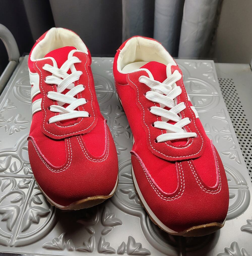 FME SNEAKERS - SIZE 6.5 (38) - RED AND WHITE